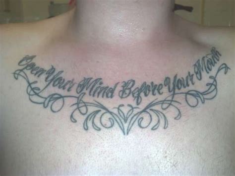 I got it because the quote speaks to me and it is very inspiring. Open Your Mind Before Your Mouth tattoo