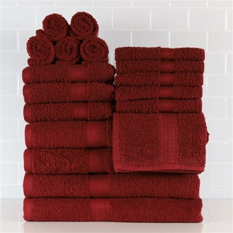 Mainstays Basic Bath Collection Piece Towel Set Merlot Bath