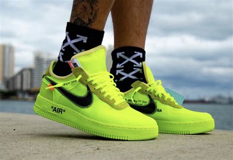 Off White X Nike Air Force 1 Volt And Black Release Date Justfreshkicks