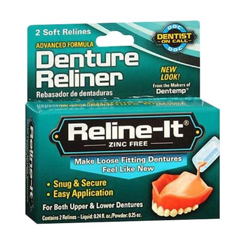 Dentemp Reline It Denture Reliner Kit For Both Upper And Lower Dentures