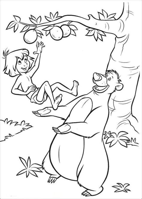 Dibujos para colorear El libro de la selva imprimible, gratis, para