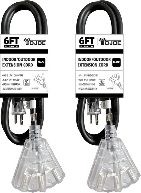 Amazon Com Greatide Ft Gfci Lighted Extension Cord With Power Outlets Sjtw