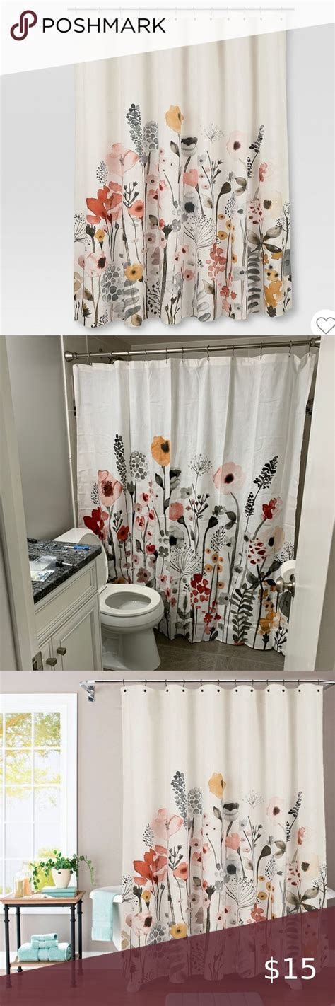 Modern shower curtains floral shower curtains bird tree branches hooks personality bathrooms handmade trees. Threshold Floral Shower Curtain in 2020 | Floral shower ...
