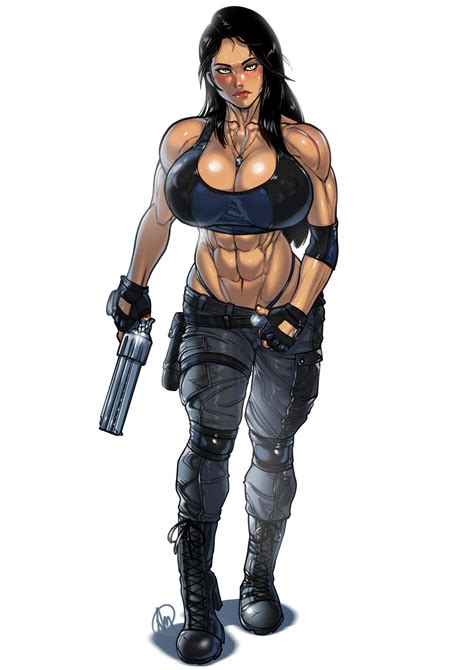 Rule 34 Abs Antcow11 Holding Gun Ion Fury Looking At Viewer Muscular Shelly Harrison Tagme