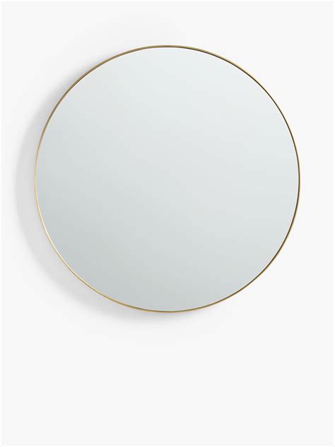 john lewis metal frame round wall mirror 80cm gold