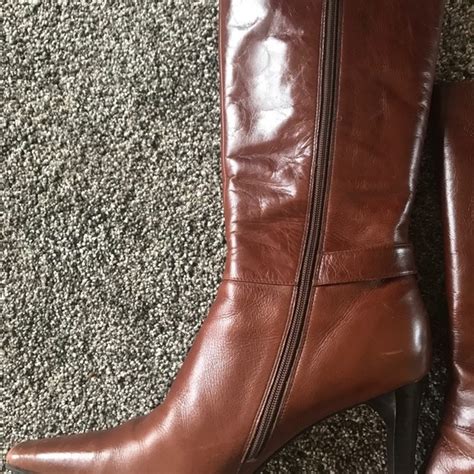 Laura Ashley Shoes Laura Ashley Mid Heel Boots Brown Squared Toe 85