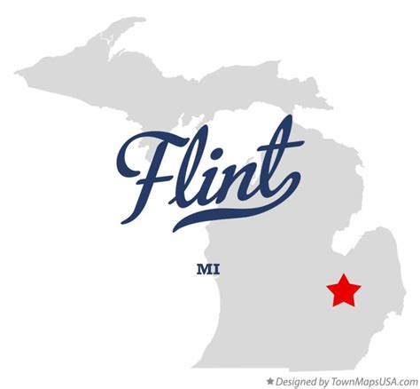 Map Of Flint Mi Michigan