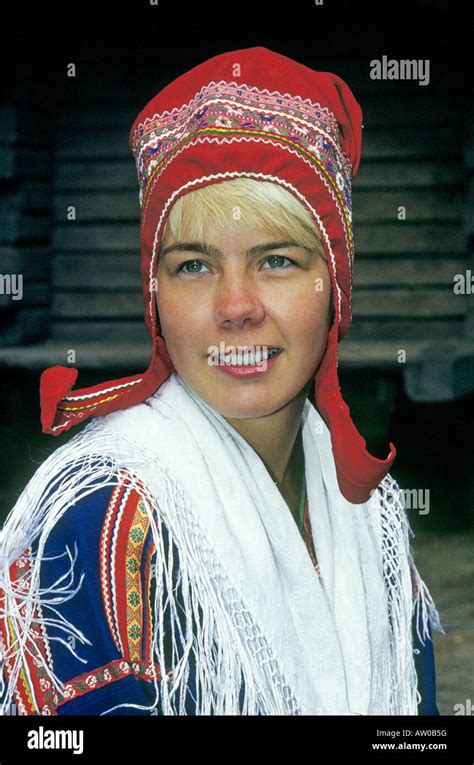 A Beautiful Young Lap Or Sami Girl In Traditional Clothing At A Lap