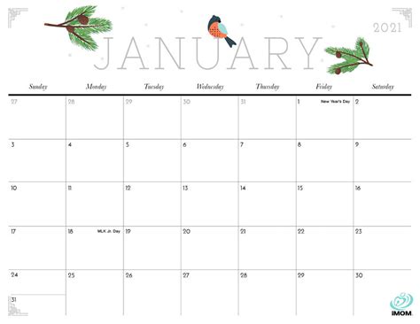 2021 Cute Printable Calendars For Moms Imom