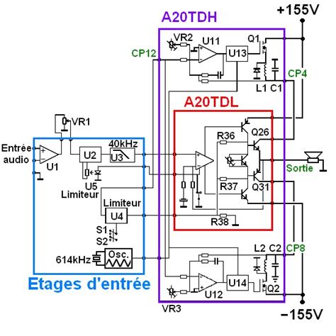 The circuit (first diagram) utilizes double clock ne556 to create the sound. Class Td Amplifier Schematic