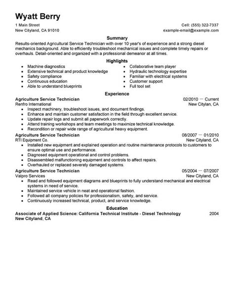 Best Service Technician Resume Example From Professional Resume Writing
