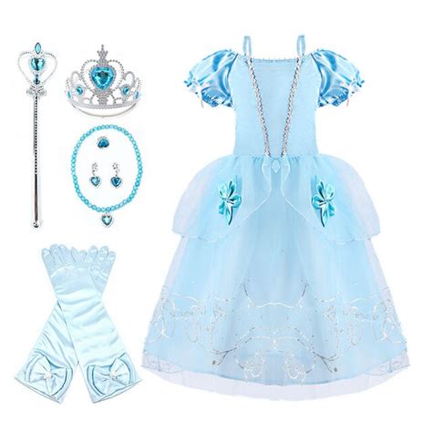 Girls Rapunzel Snow White Dress Kids Belle Aurora Sofia Summer Fancy