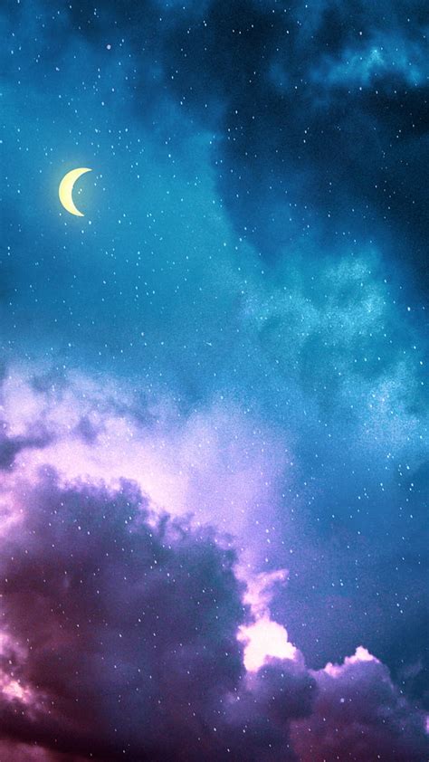 Colorful Sky Clouds Purple Space Star Stars Hd Phone Wallpaper