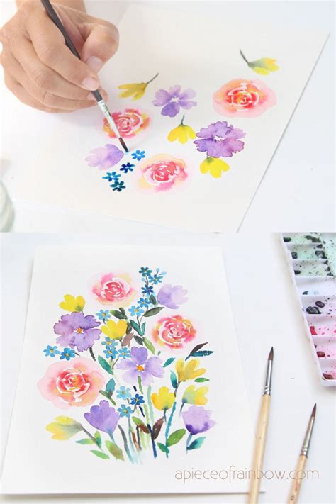 Minute Beautiful Watercolor Flower Painting Tutorial A Piece Of