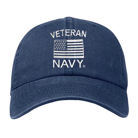 Navy Veteran Hat With Embroidered Flag