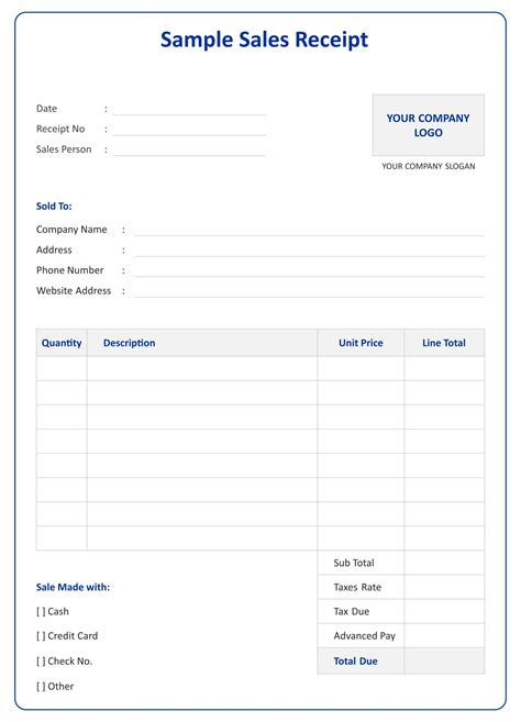 8 Best Images Of Printable Blank Receipt Form Template Free Printable