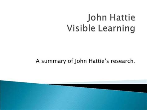Ppt John Hattie Visible Learning Powerpoint Presentation Free