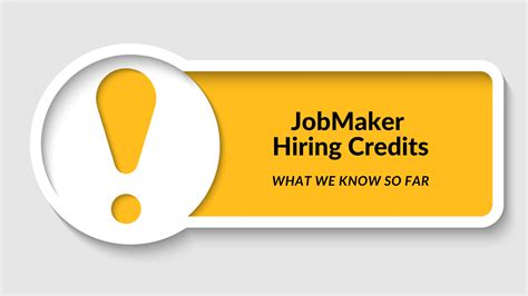 jobmaker hiring credits what we know so far hcg development