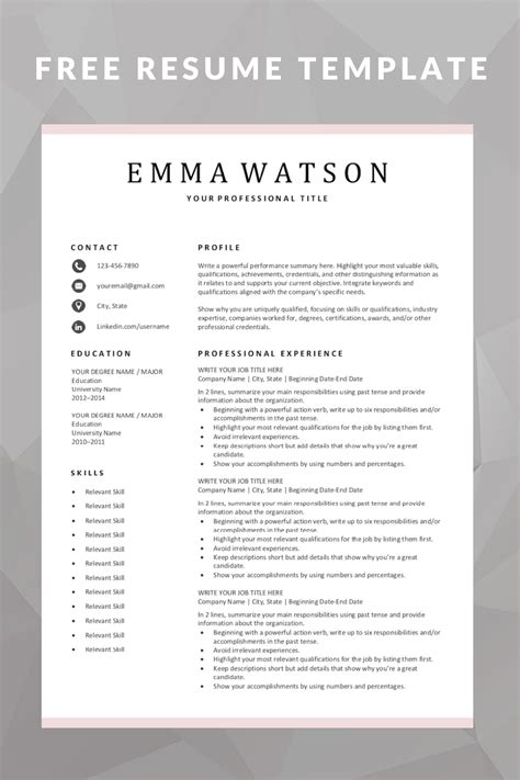 Simple Resume Template Download For Free Downloadable Resume Template Simple Resume
