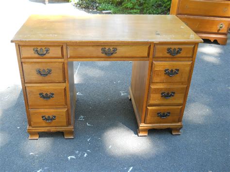 Heir And Space Antique Maple Desk Before And After