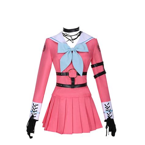 Buy Anime Miu Iruma Cosplay Costume Pink Dress High School Uniform Suit