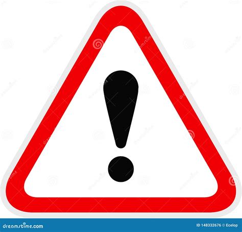 Triangular Red Warning Hazard Symbol Stock Vector Illustration Of