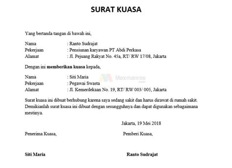 Surat biasa dan surat elektronik (email). Pengertian Surat Kuasa Adalah, Fungsi, Ciri-Ciri, Jenis ...