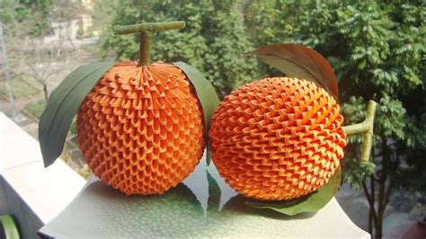 3d Origami Orange Tutorial Diy Paper Orange Fruit Home Decoration