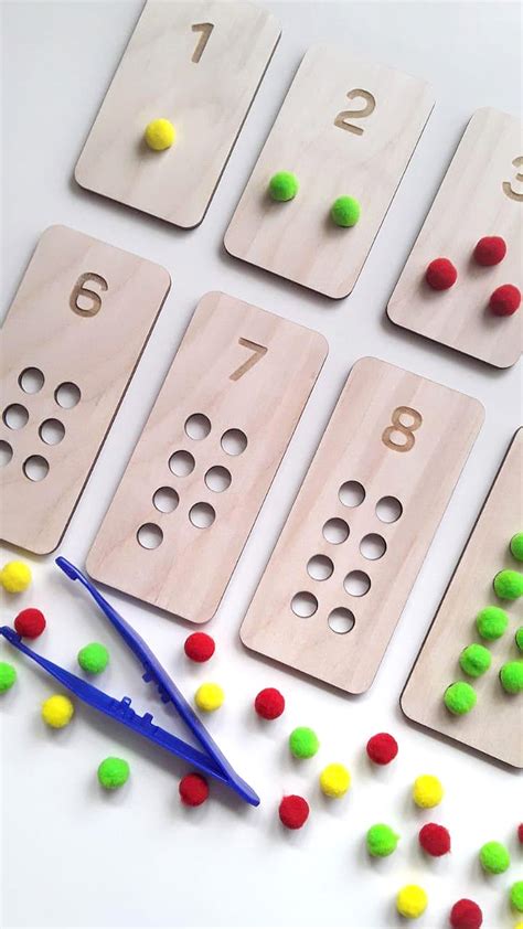1 10 Number Boardsmontessori Counting Toywaldorf Montessori Etsy