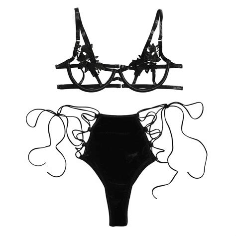 hipeya ladies erotic lace lingerie set halter bra strap tie underwear set temptation underwear