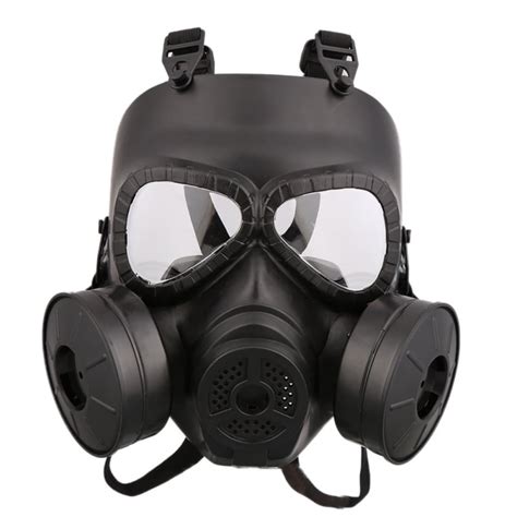 Adult Full Covered Gas Mask Helmet Double Filter Fan Cs Edition