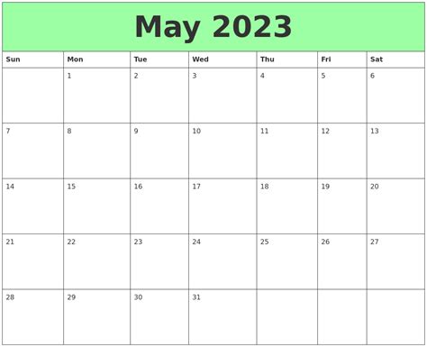March 2023 Free Calendar