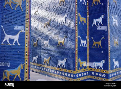 The Reconstructed Ishtar Gate Babylon Iraq Middle East Stock Photo