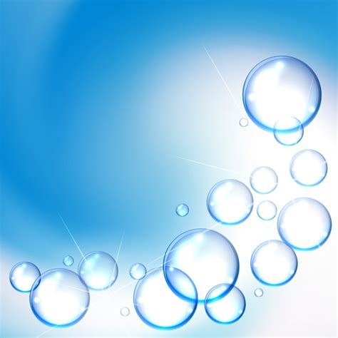 Free Vector Shiny Water Bubbles Background On Blue Background