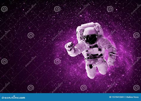 Astronaut Flies Over The Earth In Space Stock Image Image Of Orbit