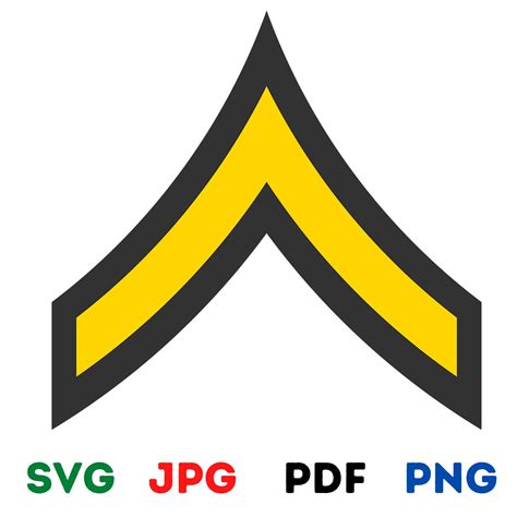 Army Enlisted Rank E 2 Private Pv2 Svg Pngdigital Download Etsy