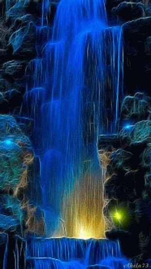 Beautiful Waterfall In Blue Color Waterfall Wallpaper Waterfall