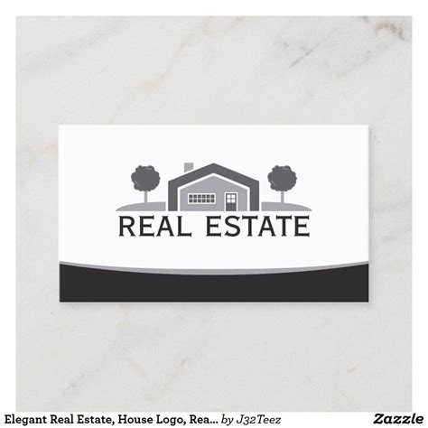 Elegant Real Estate House Logo Realtor Business Card