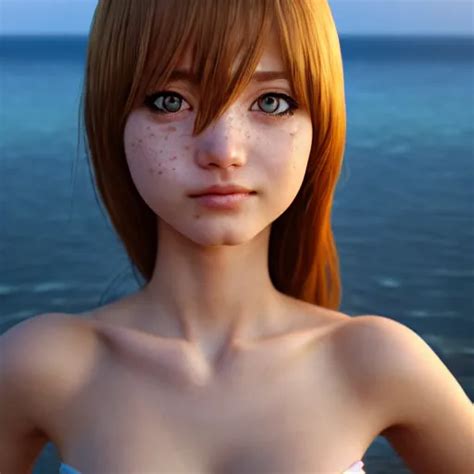 Render Of A Very Very Beautiful 3d Anime Girl Long Stable Diffusion