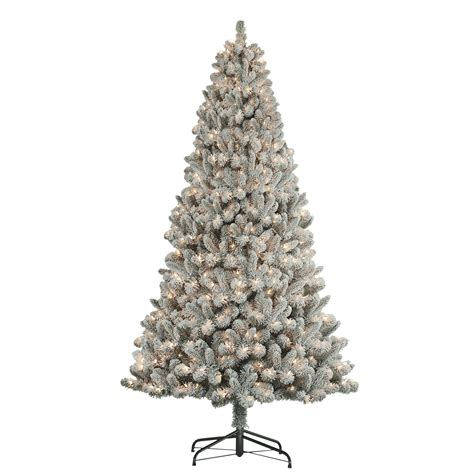 Pre Lit 75 Flocked Virginia Pine Artificial Christmas Tree With 500