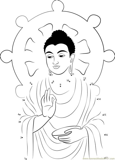 Lord Buddha Dot To Dot Printable Worksheet Connect The Dots