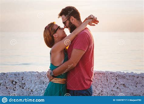 Young Couple In Love Enjoying Their Honeymoon Stock Image Image Of