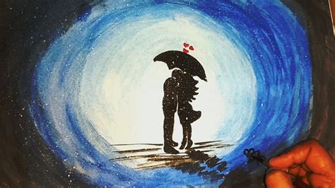 Love man relationship romance silhouette romantic woman valentine lovers couple. Romantic Couple Painting with Water Colors | By Mona Arts ...