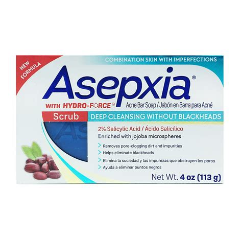 Asepxia Scrub Acne Bar Soap Deep Cleansing Without Blackheads 4 Oz