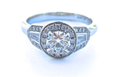 Platinum & diamond art deco engagement ring, vintage, edwardian style