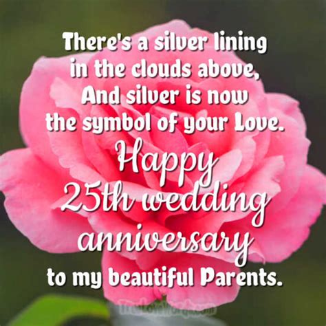 25th Wedding Anniversary Wishes For Parents Silver Jubilee Celebration