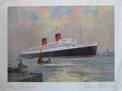 Rms Mauretania Cunard White Star British Vintage Posters Barclay