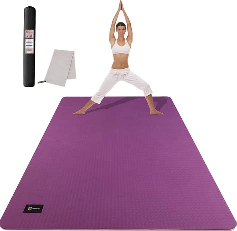 Cambivo Large Yoga Mat 6 X 4 X 6mm Non Slip Extra Wide Workout Mat Eco Friendly Barefoot