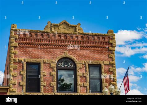 Classic Brick And Stone Building In Historic Western American Town