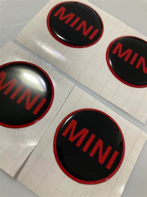 Set Of 4 Mini Cooper Emblem Logo Stickers In 3d Hubcaps Customizable